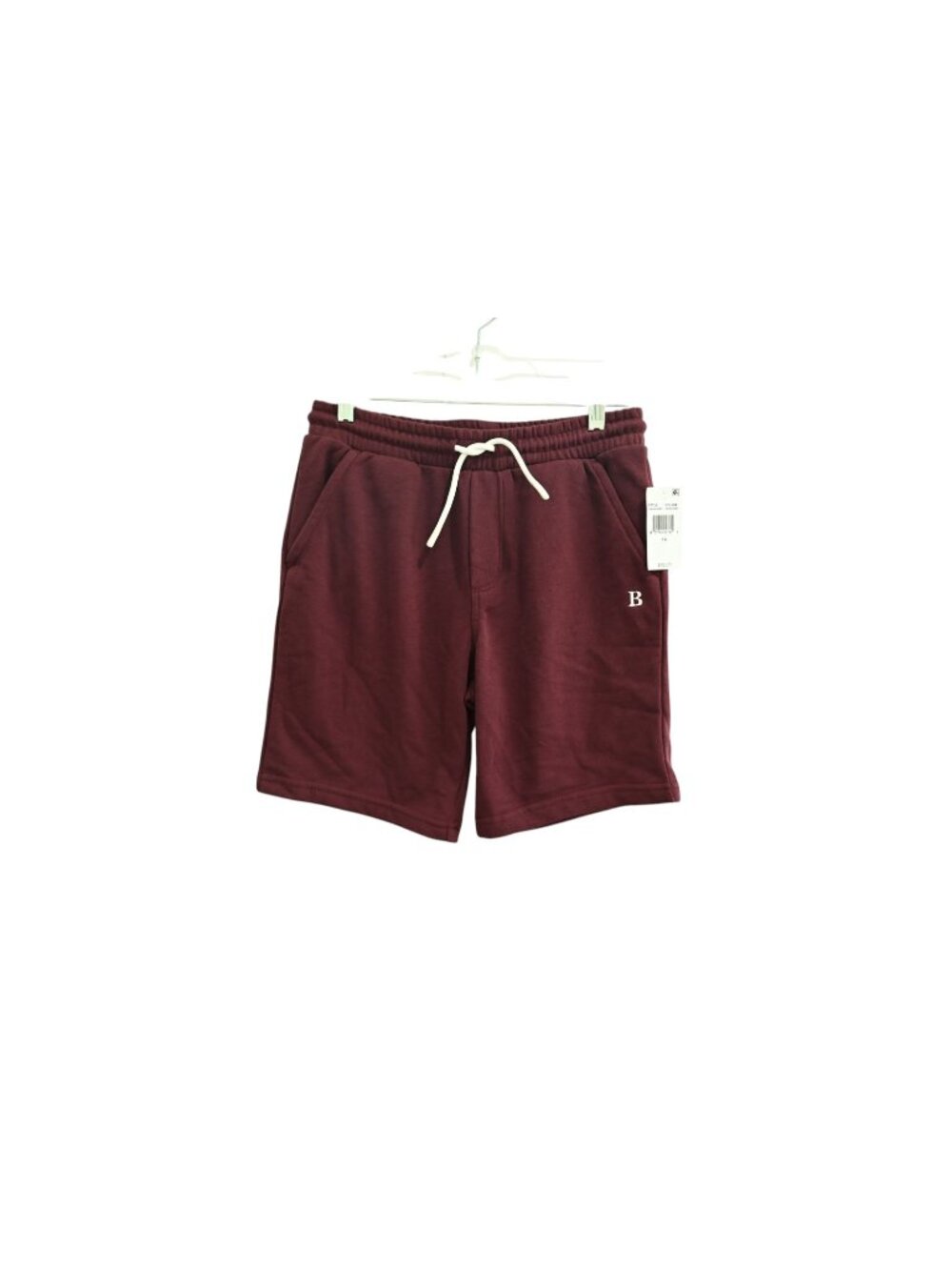 NWT B by Brooks Brothers Jersey Drawstring Shorts Sz 14 Youth Burgundy Logo